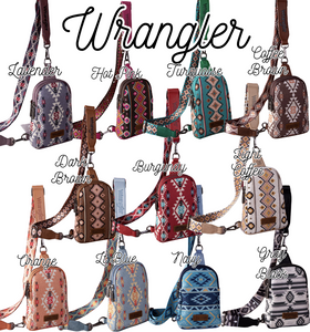 Wrangler Aztec Print Sling Crossbody Belt Bag - Various