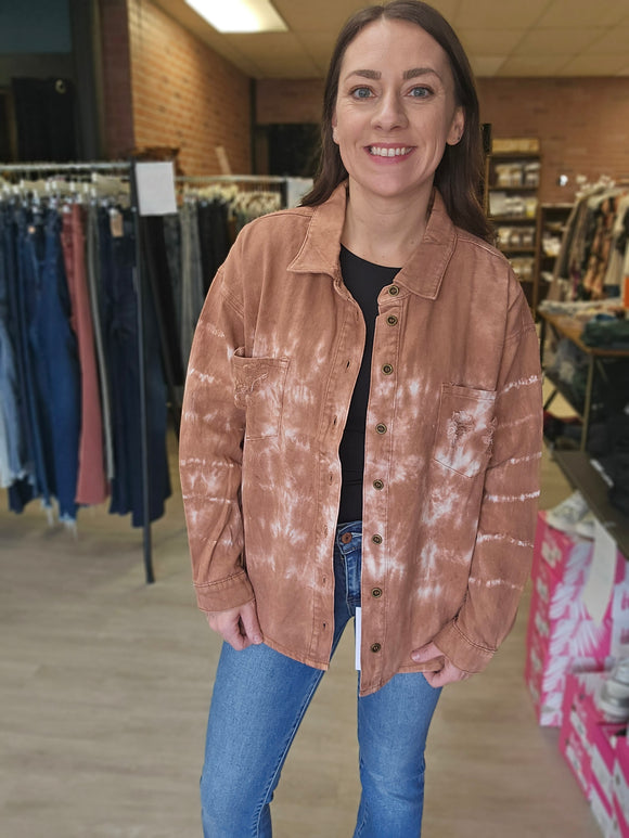 Camel Tie Dye Shacket