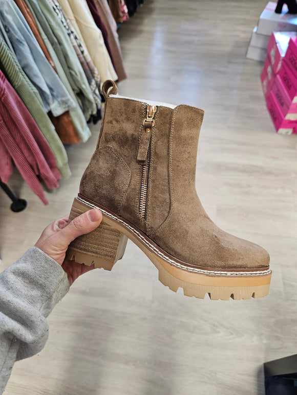 Corkys Up to No Good Platform Boot in Saddle Faux Suede