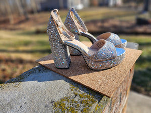 Corkys Ambition Platform Heel in Clear Rhinestone