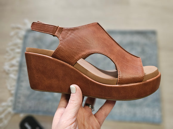 Corkys Carley Wedge in Full Tobacco with Corkys Comfort Insole