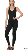 Ribbed Sports Bodysuit - Black