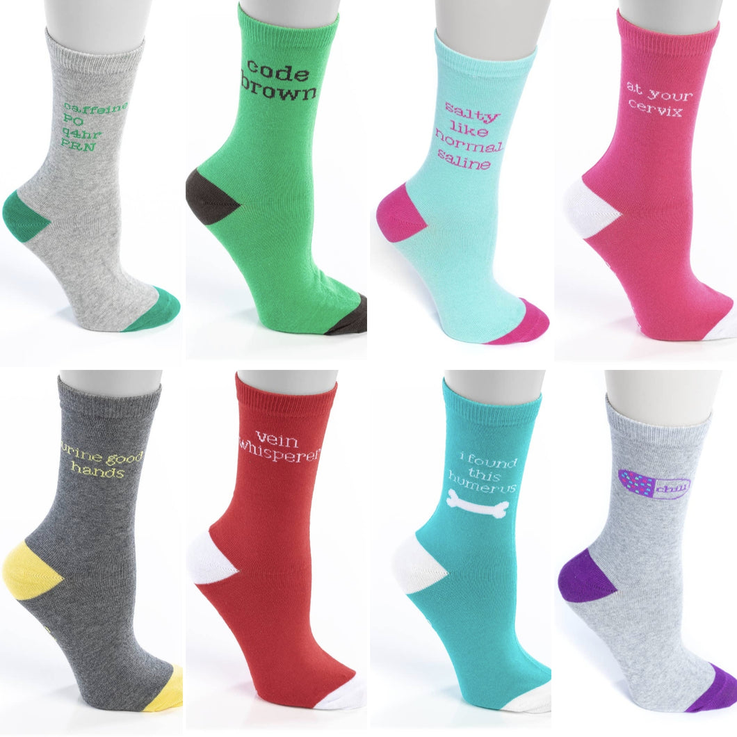 Healthcare Pun Crew Length Socks