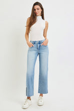 Load image into Gallery viewer, Risen High Rise Straight Fit Crop Jean with Bow Split Hem in Light Wash
