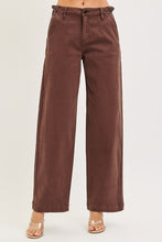 Load image into Gallery viewer, Risen Wide Leg Jean with Adjustable Waist in Chocolate Brown
