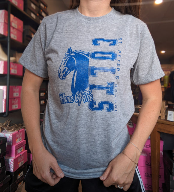 Royal Blue St. Peter's School Colts T-shirt - Adult + Youth