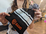 Embroidered Rams Mascot Black White + Orange Beanie