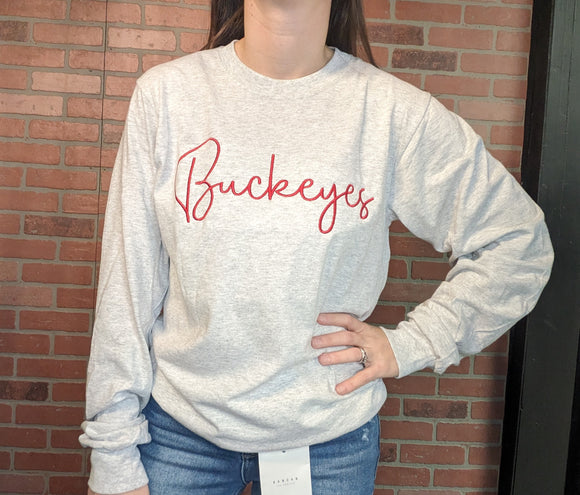 Buckeyes Embroidered Long Sleeve Tee