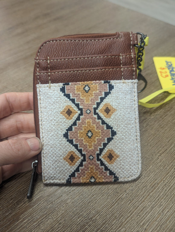 Wrangler Southwestern Aztec Card Holder Accent Wallet - Aztec Coffee