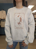 The Lovers Tarot Card Valentine Crewneck sweatshirt in Various Grays