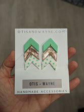 Load image into Gallery viewer, Three Tiered Chevron Statement Stud

