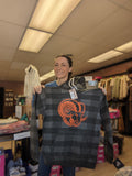 Orange + Black Printed Rams Hoodie - Adult - Various