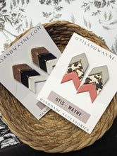 Load image into Gallery viewer, Three Tiered Chevron Statement Stud
