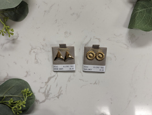 Concepts Large Statement Stud Styles - Various - 24kt Gold + Surgical Stainless Steel