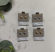 Load image into Gallery viewer, Concepts Classic Studs - Sports - 24kt Gold + Surgical Stainless Steel
