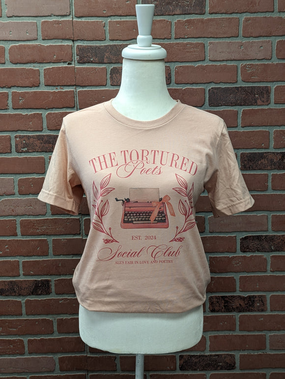 Coquette Poets Unisex Tee in Peach