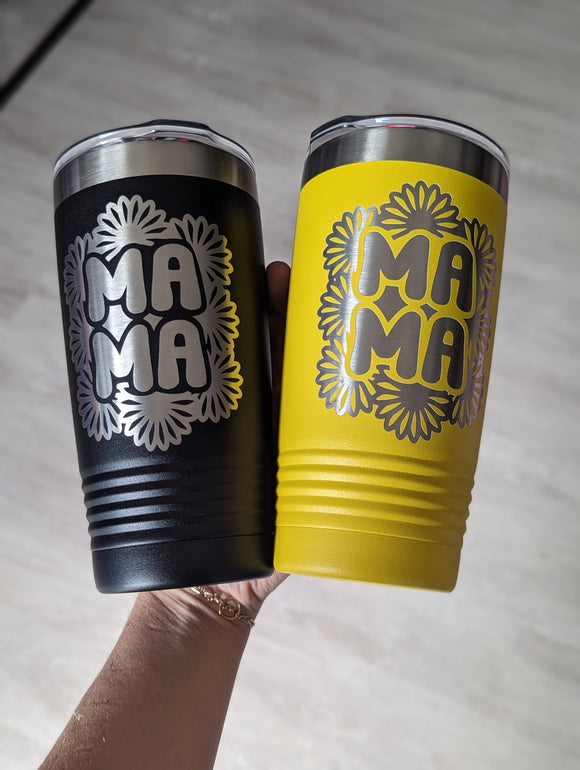 20 oz Mama With Sunflower Frame Tumbler