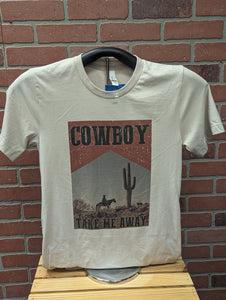 Cowboy Take Me Away Unisex Tee in Sand