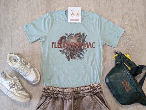 Mushroom Mac Vintage Band Tee in Sage Blue