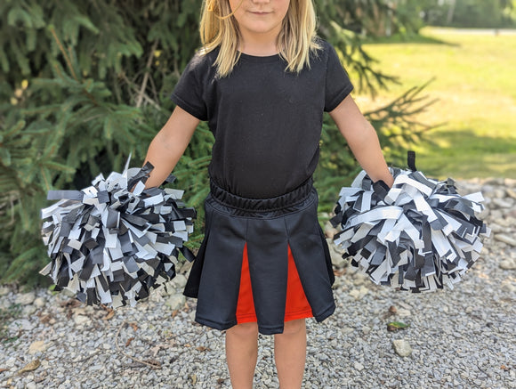 Orange + Black YOUTH Cheer Skirt - High Quality