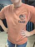 Rams Comfort Colors Tee in Yam Orange