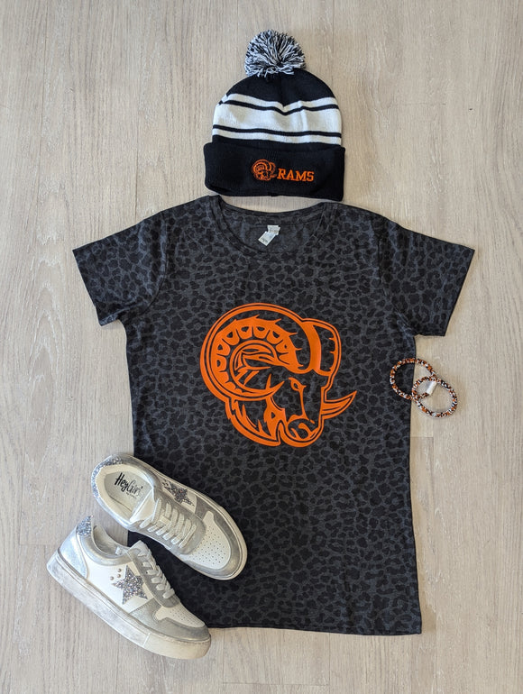 Ram Head Blacked Out Leopard LADIES fit Tee