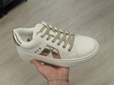 Corkys Tailgate Neutral Platform Sneaker with Gold Laces