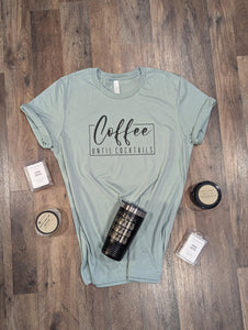 Coffee Until Cocktails Dusty Blue Unisex T-Shirt