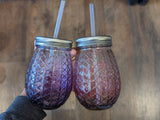 Glass Tumbler + Straw - 14 oz - Cactus - Pineapple - Flamingo