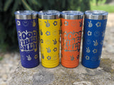 Good Vibes Only Groovy 22 oz Skinny Tumbler - 360* Wrap Laser Engraved