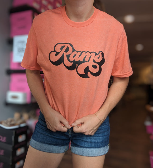 Orange Retro Rams T-shirt - Adult + Youth - Various Oranges