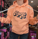 Cantaloupe Orange Retro Rams Hoodie - Adult