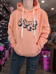 Cantaloupe Orange Retro Rams Hoodie - Adult