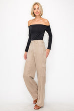 Load image into Gallery viewer, Risen Taupe Wide Leg Cargo Pant - Tencel Material
