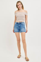Load image into Gallery viewer, Risen High Rise Trouser Hem Shorts in Medium Wash - Plus + Reg
