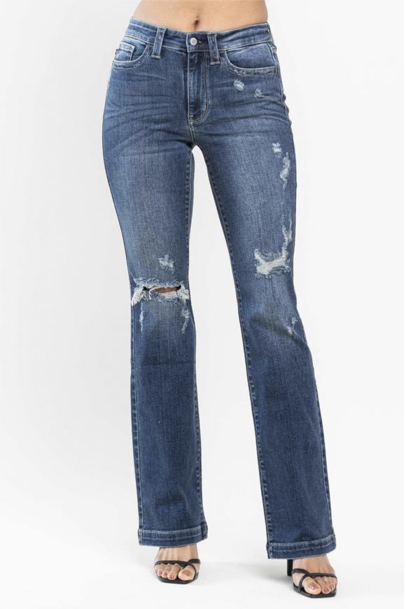 Judy Blue Medium Wash Distressed Bootcut Denim