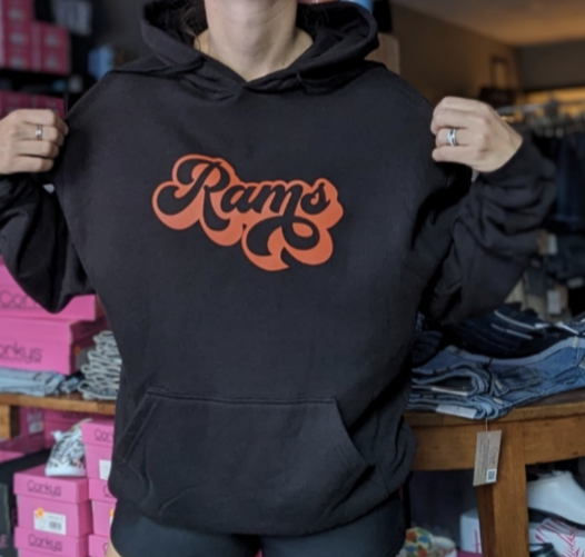 Black + Orange Retro Rams Hoodie - Youth + toddler