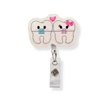 Load image into Gallery viewer, Embroidered Badge Reels with alligator clip
