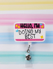 Load image into Gallery viewer, Embroidered Badge Reels with alligator clip
