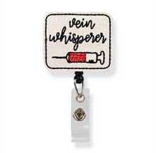 Load image into Gallery viewer, Embroidered Badge Reels with alligator clip
