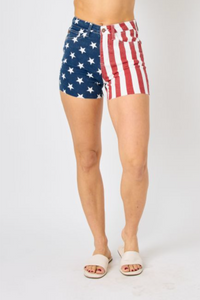 Judy Blue High Rise Stars + Stripes Americana Shorts