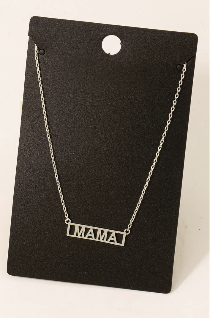 Gold Dipped Framed Mama Necklace - Various