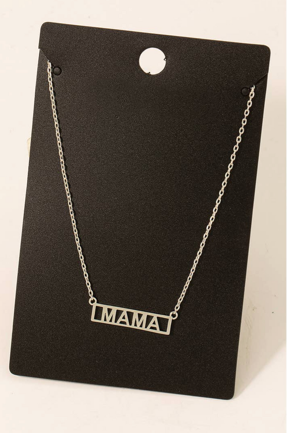 Gold Dipped Framed Mama Necklace - Various