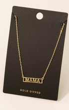 Load image into Gallery viewer, Gold Dipped Framed Mama Necklace - Various
