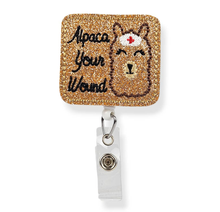 Load image into Gallery viewer, Embroidered Badge Reels with alligator clip
