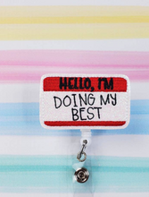 Load image into Gallery viewer, Embroidered Badge Reels with alligator clip
