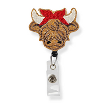 Load image into Gallery viewer, Embroidered Badge Reels with alligator clip
