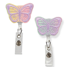 Load image into Gallery viewer, Embroidered Badge Reels with alligator clip
