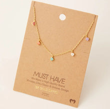 Load image into Gallery viewer, Crystal Multicolor Stud Drop Necklace - Various
