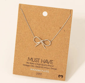 Coquette Bow Necklace - Various